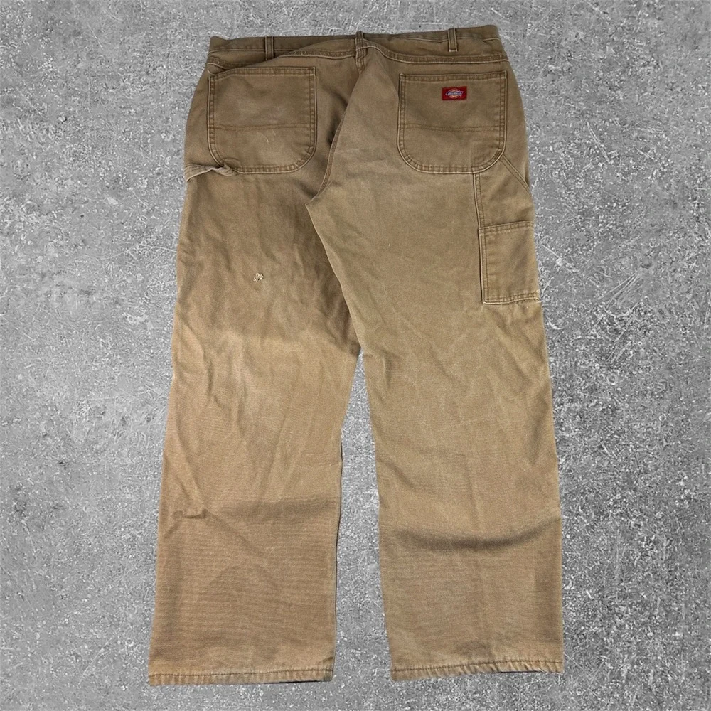 Dickies Relaxed Fit Tan Duck Canvas Carpenter Pants Mens 40x30 Paint‎ Distressed